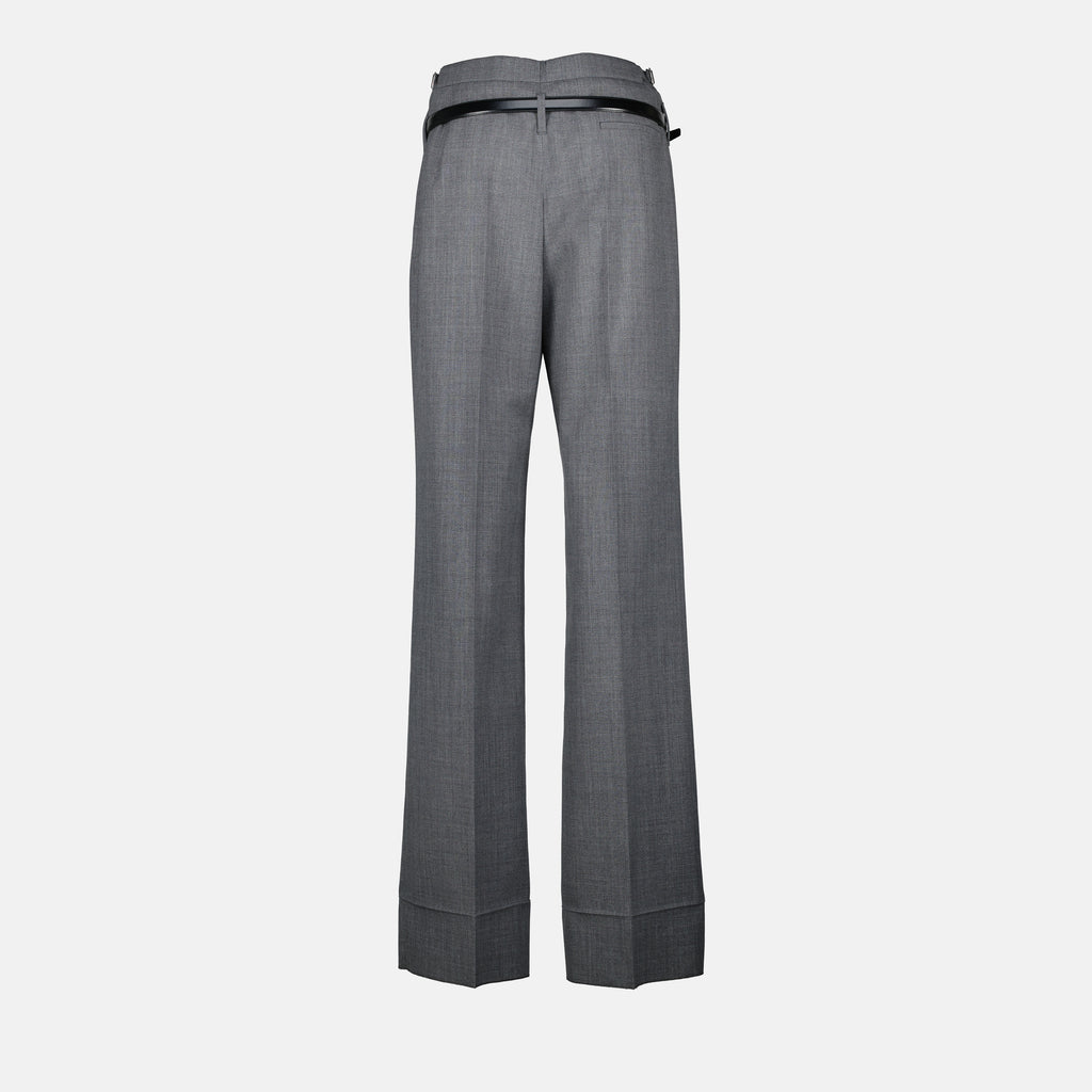 Pantalons Pantalon gris en laine Prada Gris Femme
