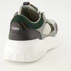 Imagem dos ténis Fendi Force cinza e verde da marca Fendi para Homem - Temporada Outono-Inverno 2025 - Vista traseira