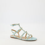 Sapatos abertos Sandálias Rockstud Valentino Garavani Azul Femme