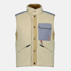 Immagine del giubbotto senza maniche in teddy beige del marchio Moncler Grenoble per Uomo - Stagione Primavera-Estate 2026 - Vista Frontale