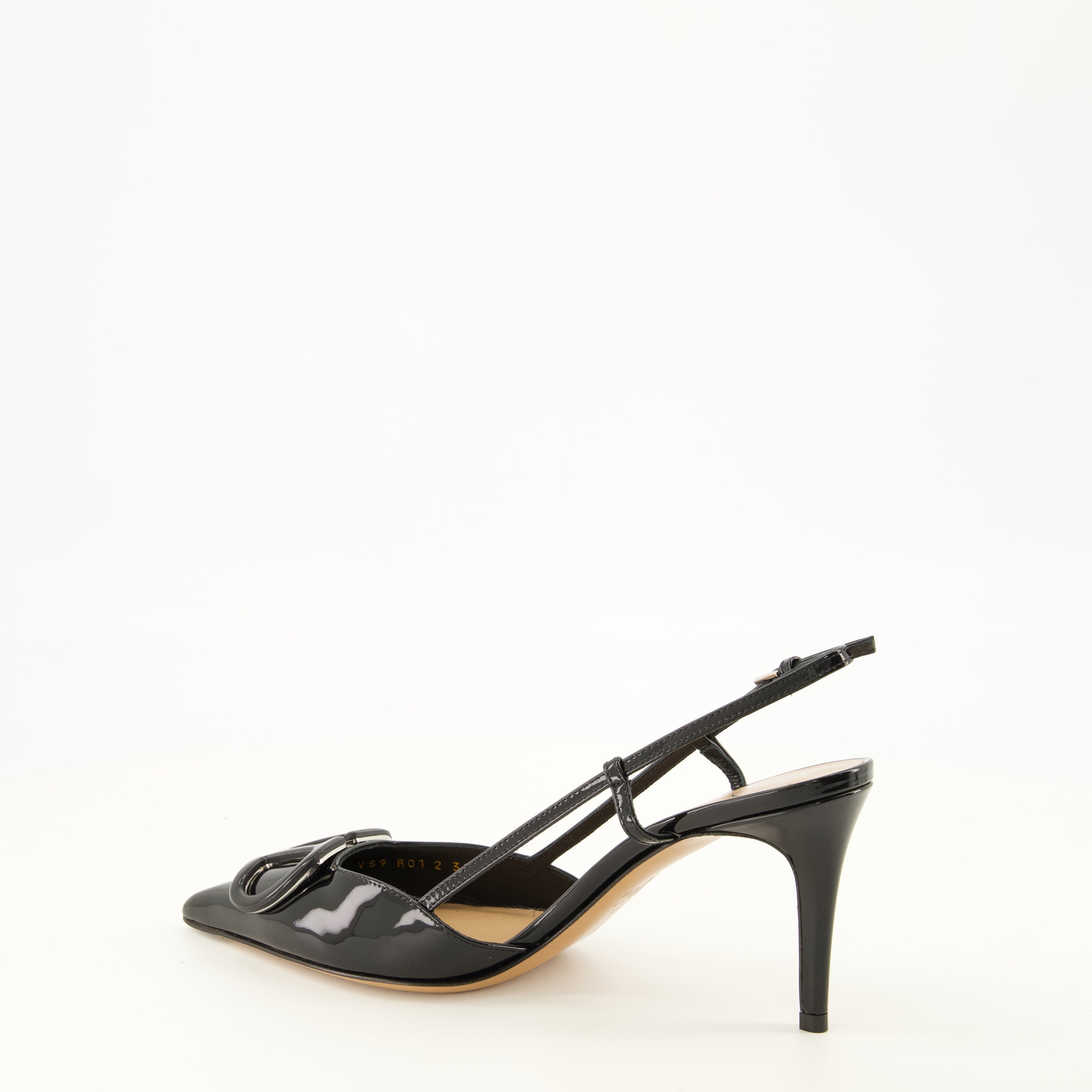 Escarpins Escarpins VLogo en cuir verni noir Valentino Garavani Noir Femme