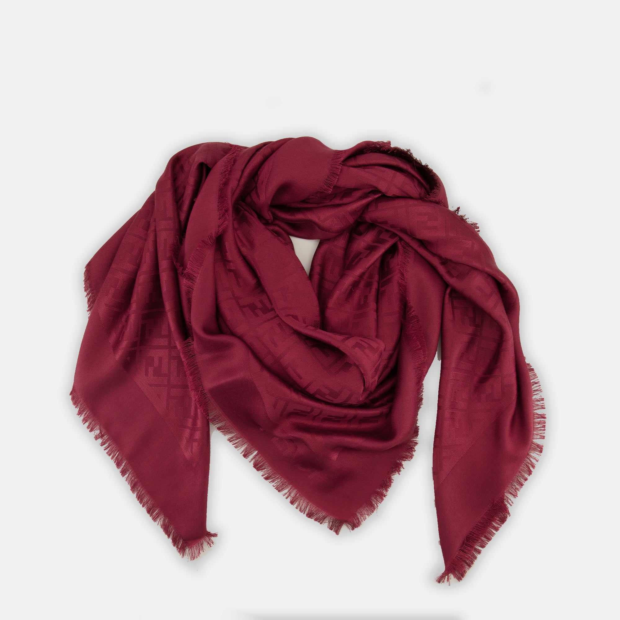 Écharpes, foulards et gants Châle FF en soie et laine rouge Fendi Rouge Femme