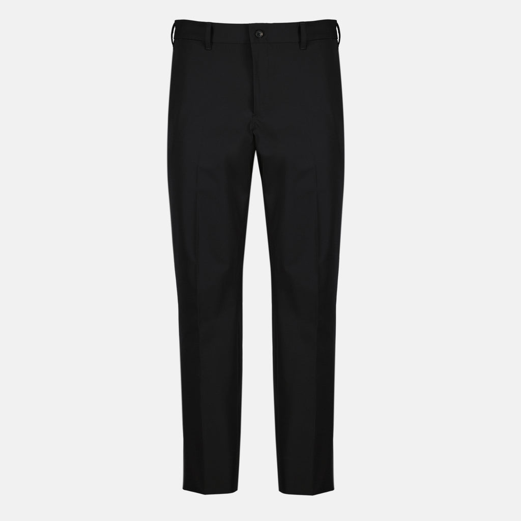 Pantalons Pantaloni in Tessuto Stretch Nero Prada Noir Homme
