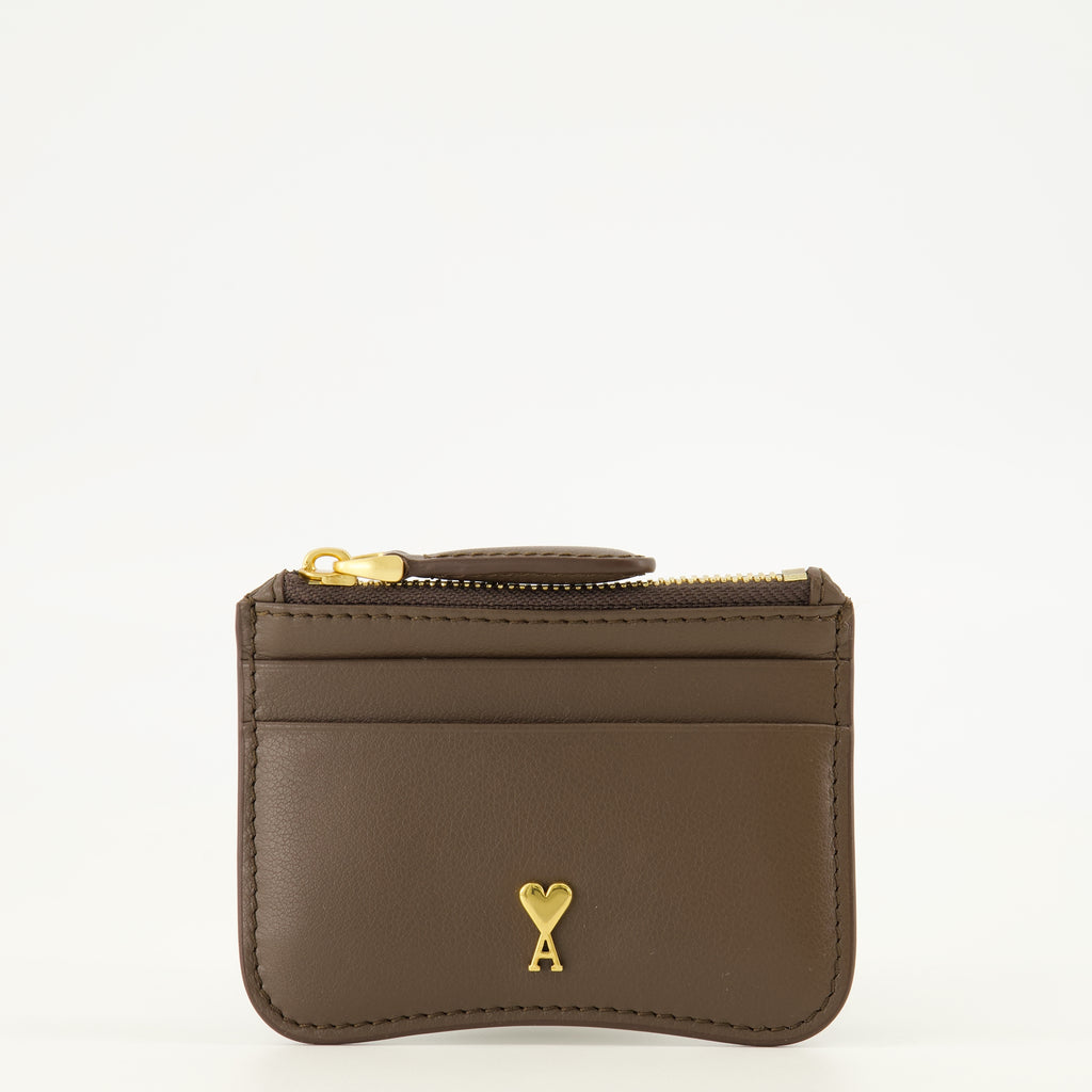 Petite maroquinerie Portafoglio con zip Paris Paris in pelle marrone Ami PARIS Marron Unisexe