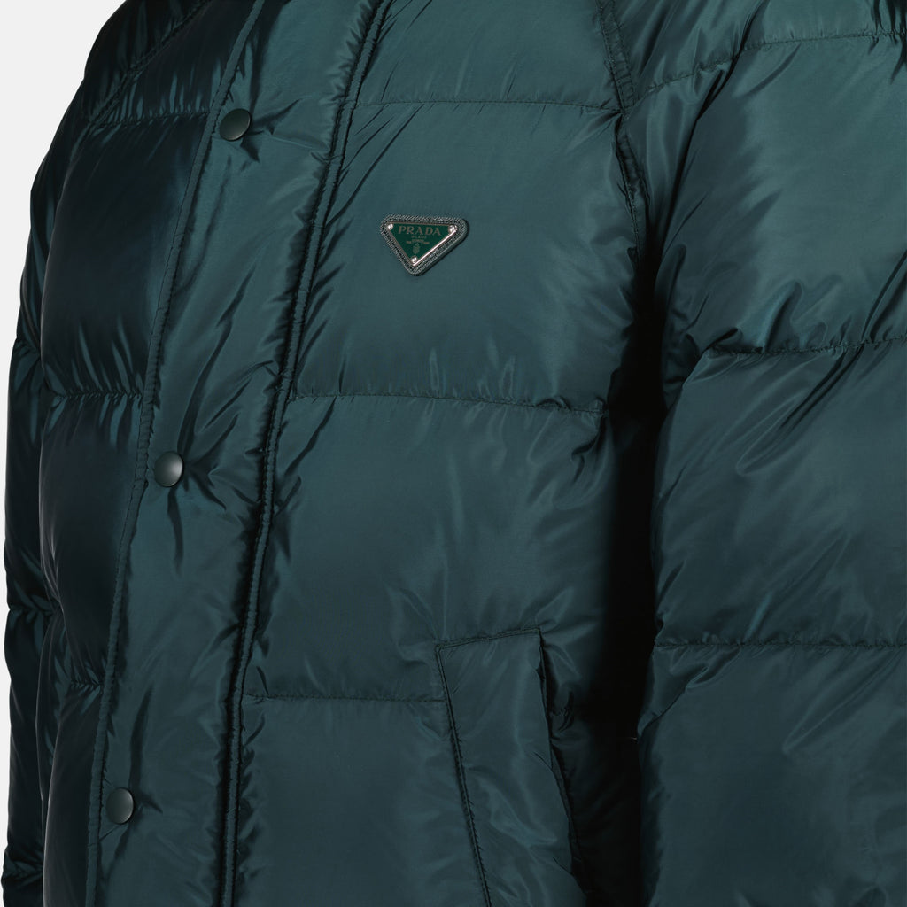 Manteaux Doudoune en Re-Nylon Prada Vert Homme