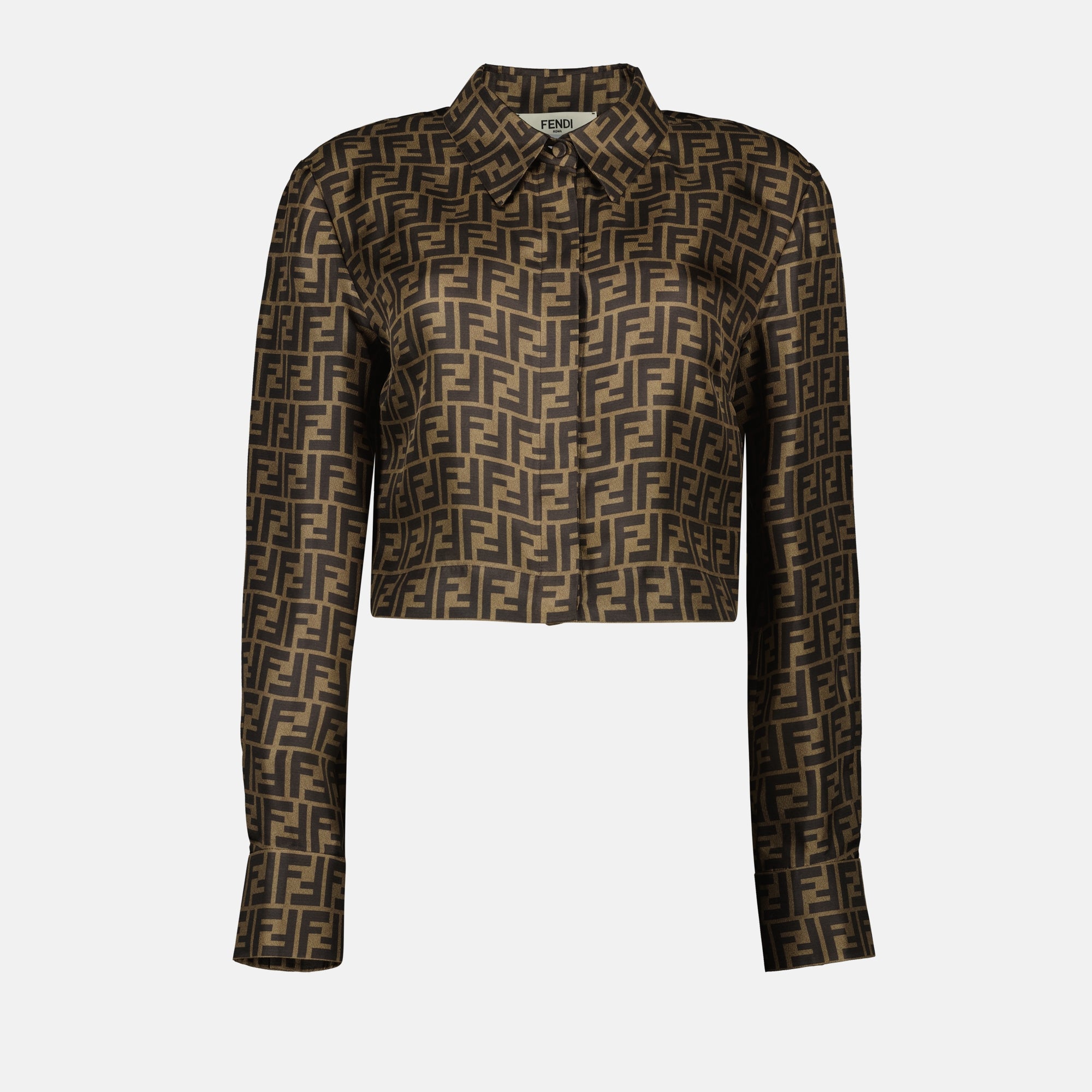 Camisas Chemise FF en soie Fendi Marrom Femme