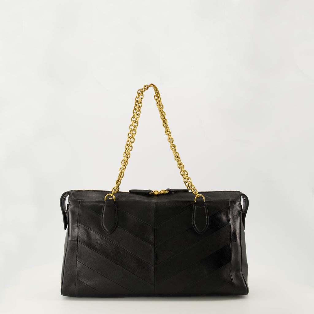 Image de l'article Sac Panthea en cuir noir de la marque Valentino Garavani pour Femme - Saison Automne-Hiver 2025 - Vue de Dos