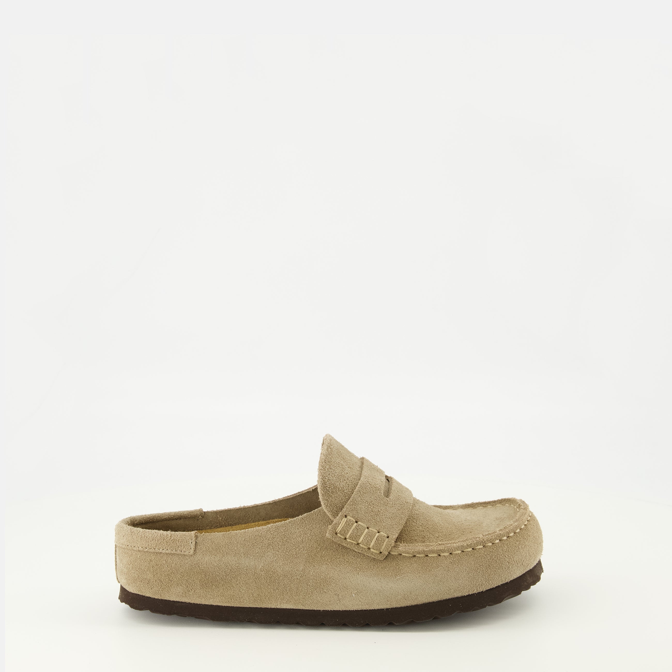 Image de l'article Mules Naples beige de la marque Birkenstock pour Unisex - Saison Printemps-Été 2026 - Vue latérale droite