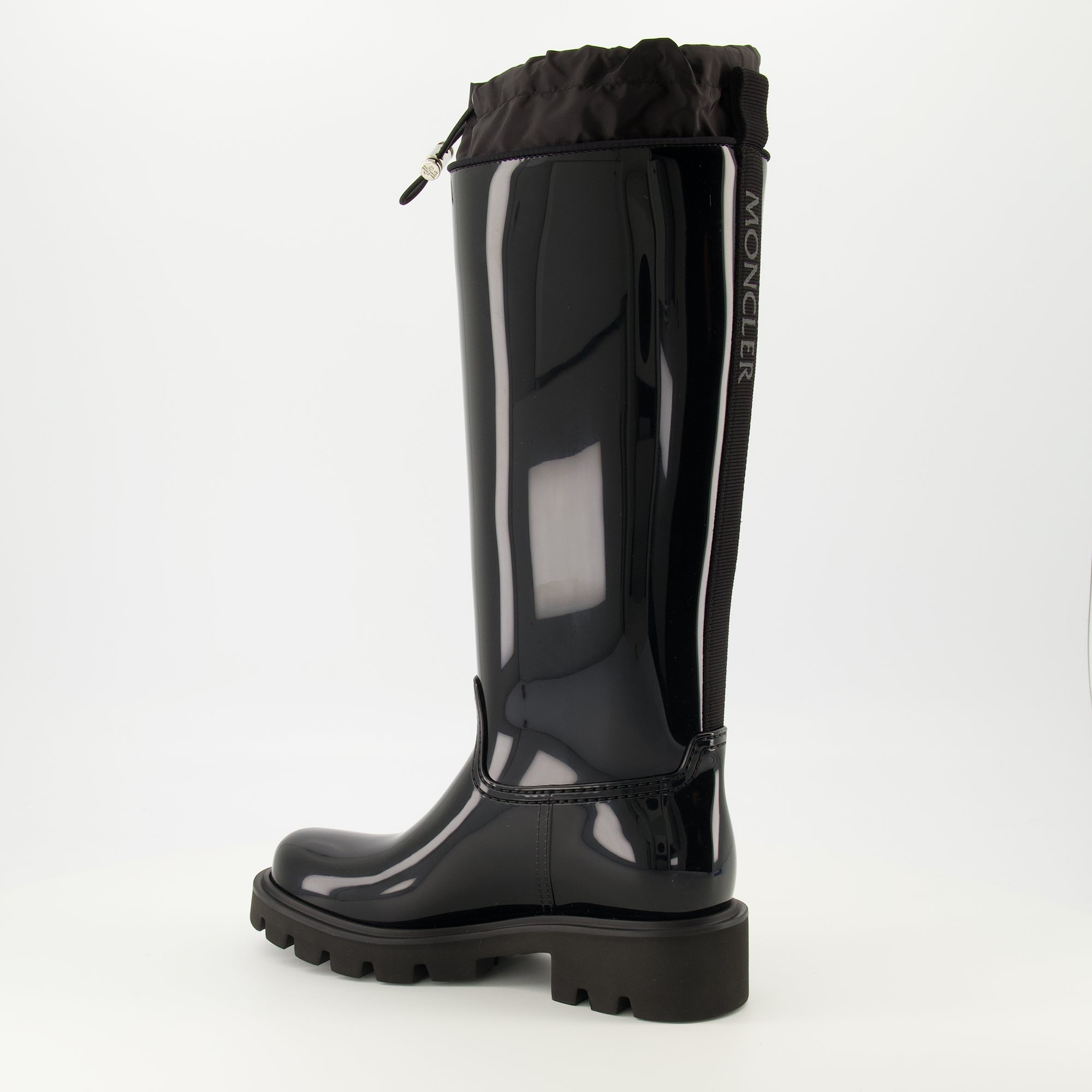 Image de l'article Bottes de pluie Kickstream noir de la marque Moncler pour Femme - Saison Printemps-Été 2026 - Vue trois quarts arrière droite