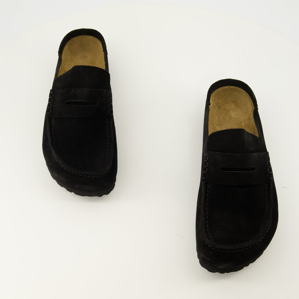 Chaussures ouvertes Naples Wrapped Schwarze Mules Birkenstock Noir Unisexe