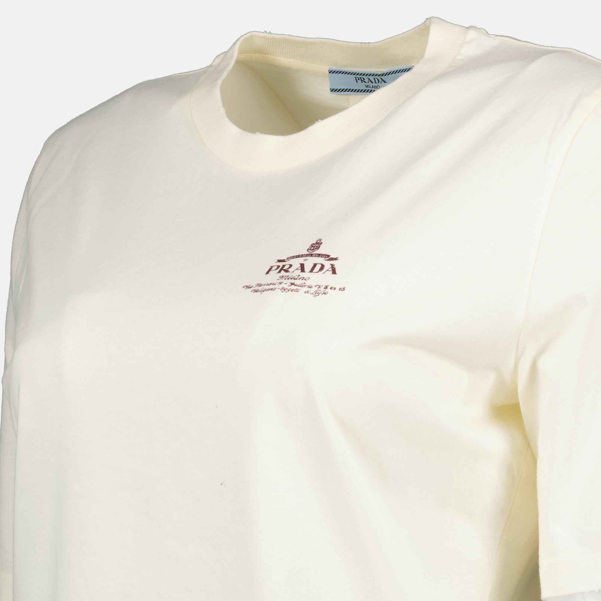 T-shirt T-shirt à logo Prada Beige Femme