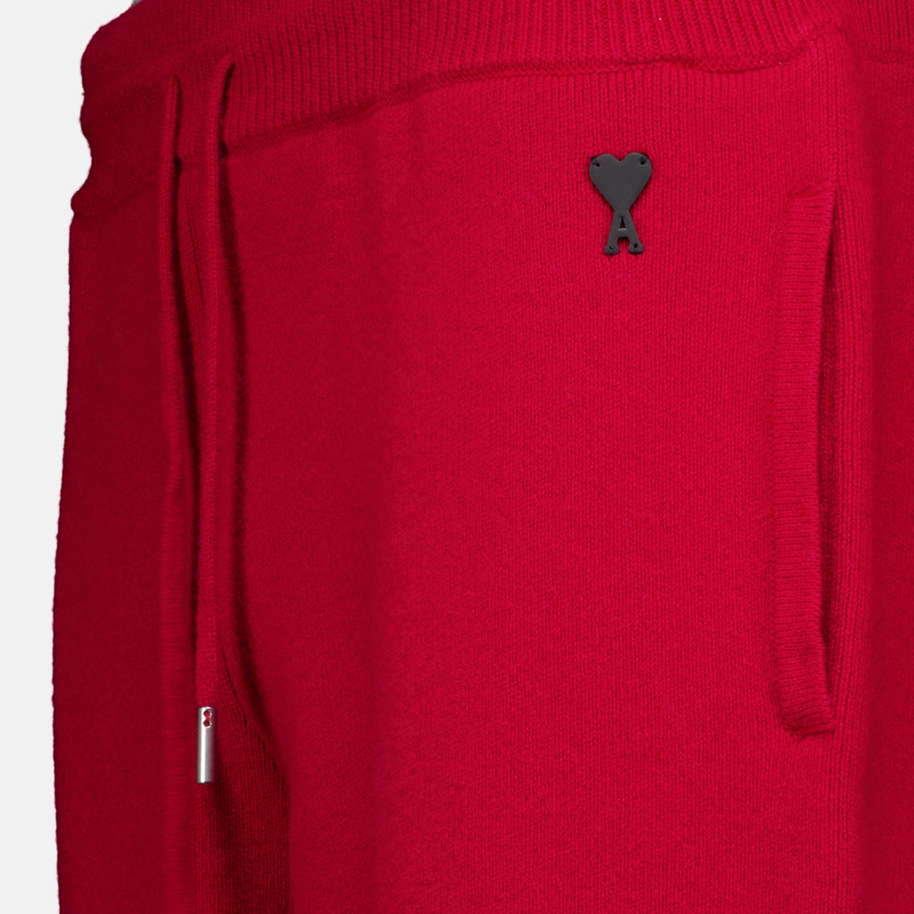 Pantalons Jogging rouge en laine Ami PARIS Rouge Unisexe