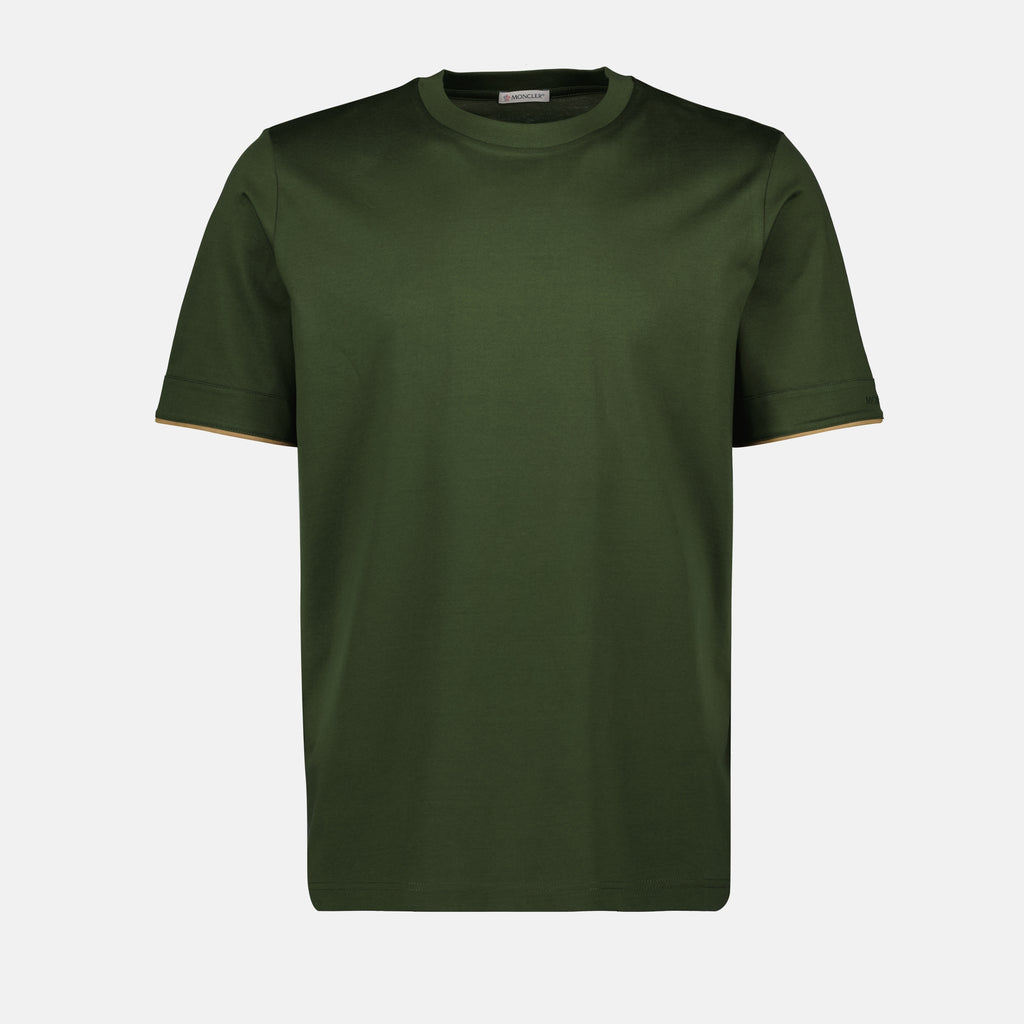 T-shirts T-shirt à bordure Moncler Vert Homme