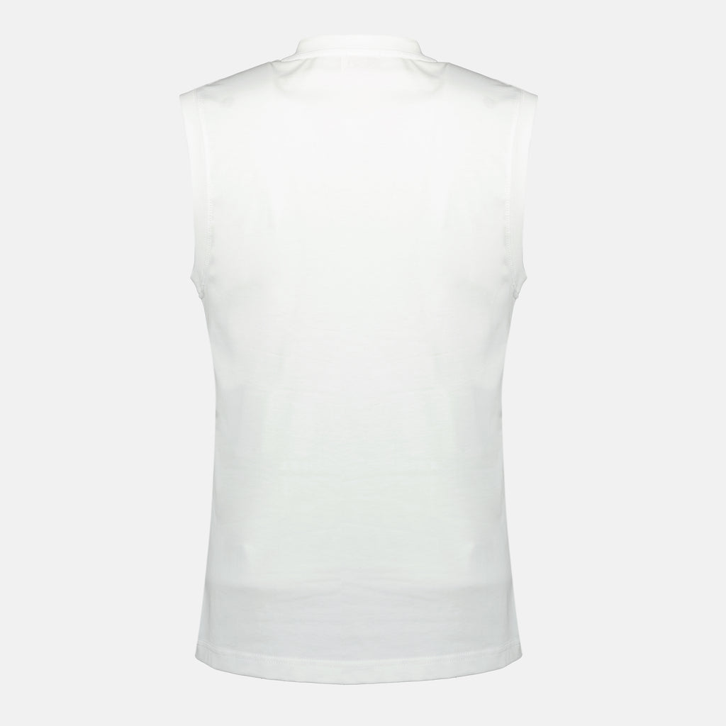Image of the T-Isco-Div white tank top from the Diesel brand for Men - Spring-Summer 2026 - Back View
