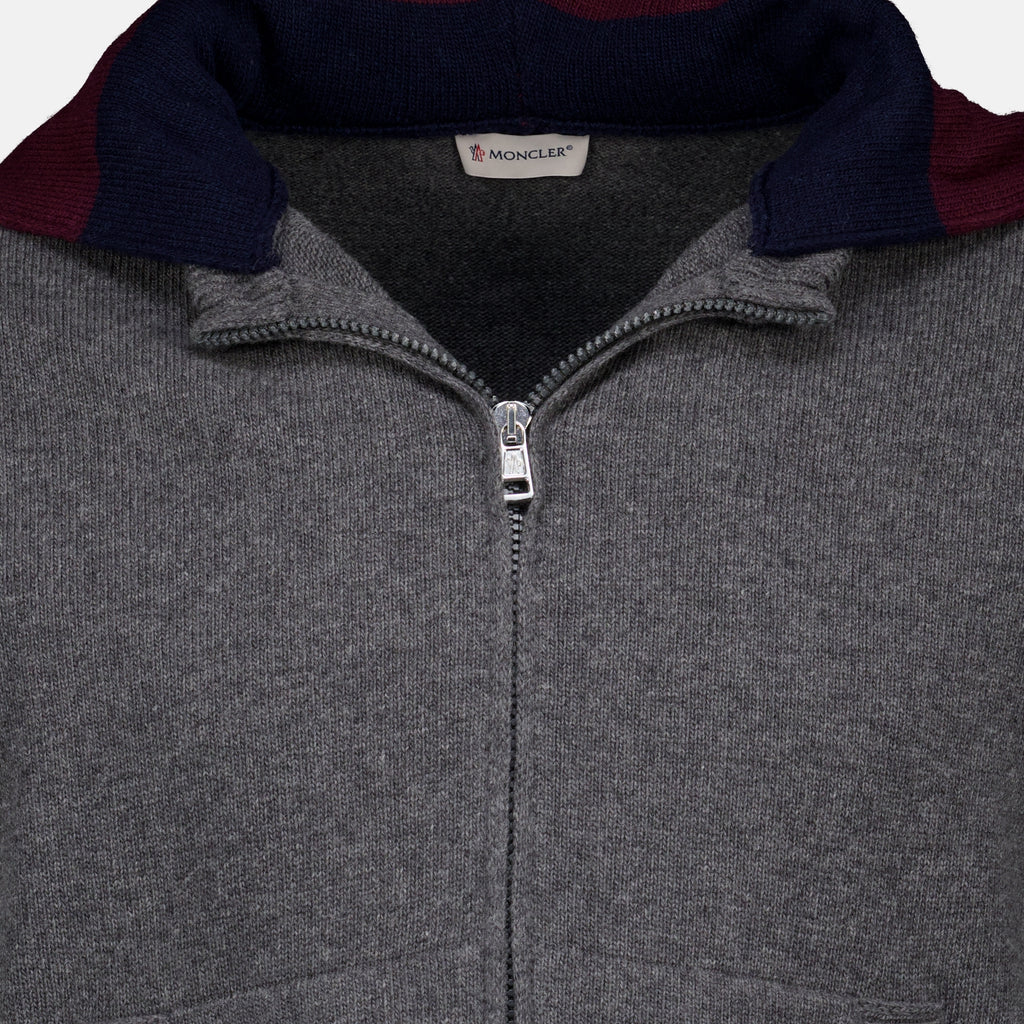 Vestes Cardigan Grigio in Lana e Cachemire Moncler Gris Homme