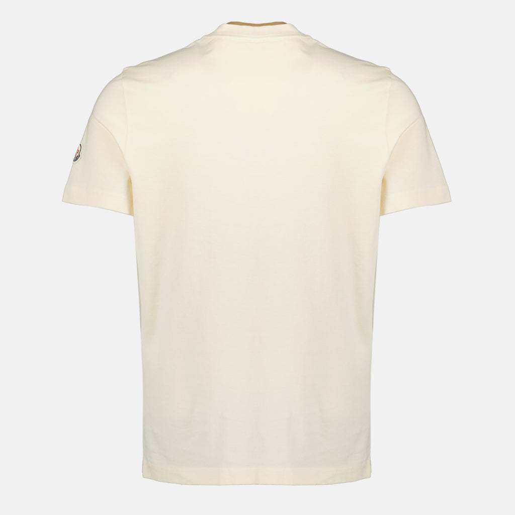 Image de l'article T-shirt brodé beige de la marque Moncler pour Homme - Saison Printemps-Été 2026 - Vue de Dos