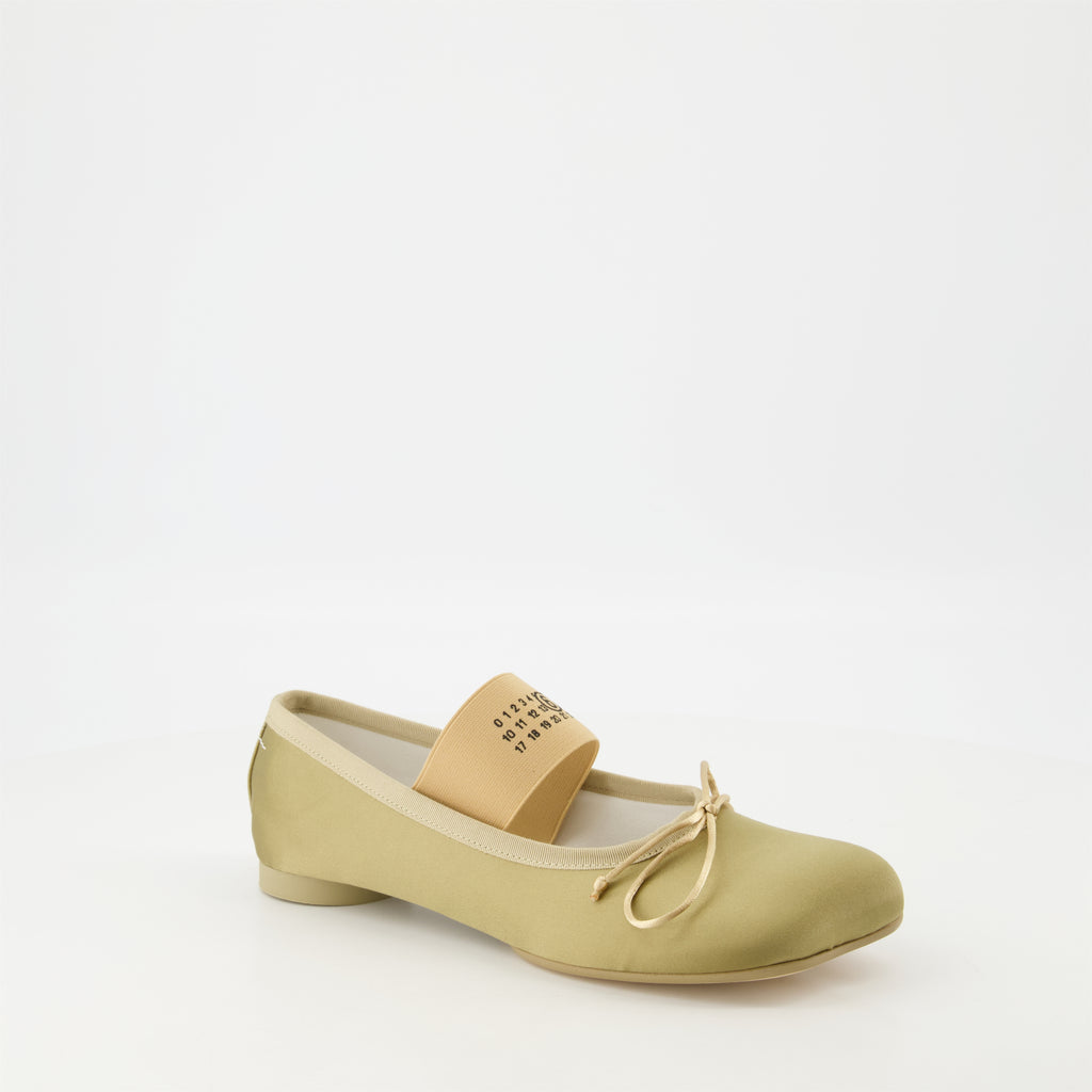 Flache schuhe Anatomische Ballerinas Mm6 Khaki Femme