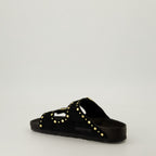 Offene schuhe Sandales Arizona Rivet Birkenstock Schwarz Femme