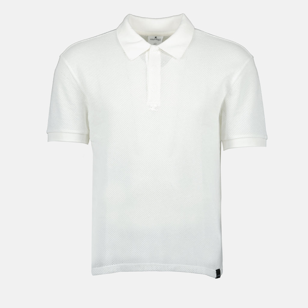 Polos Polo en résille Courrèges Blanc Homme