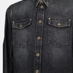 Camisas Camisa de Denim Versace Preto Homme