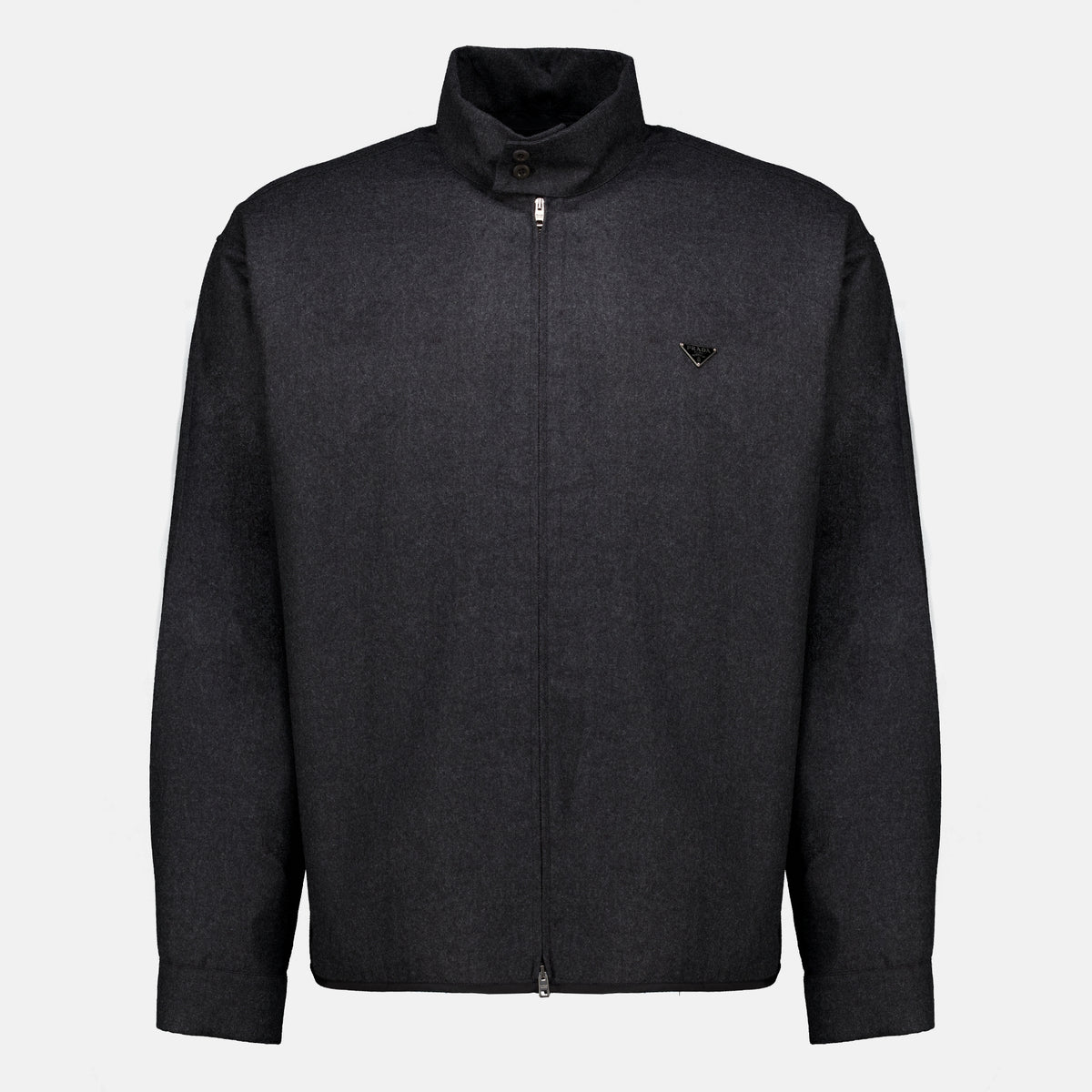Chemises Wool Zip Jacket Prada Gris Homme