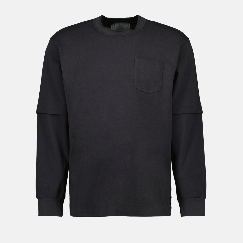 Felpe Felpa in Jersey di Cotone Sacai Grigio Homme