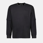Felpe Felpa in Jersey di Cotone Sacai Grigio Homme