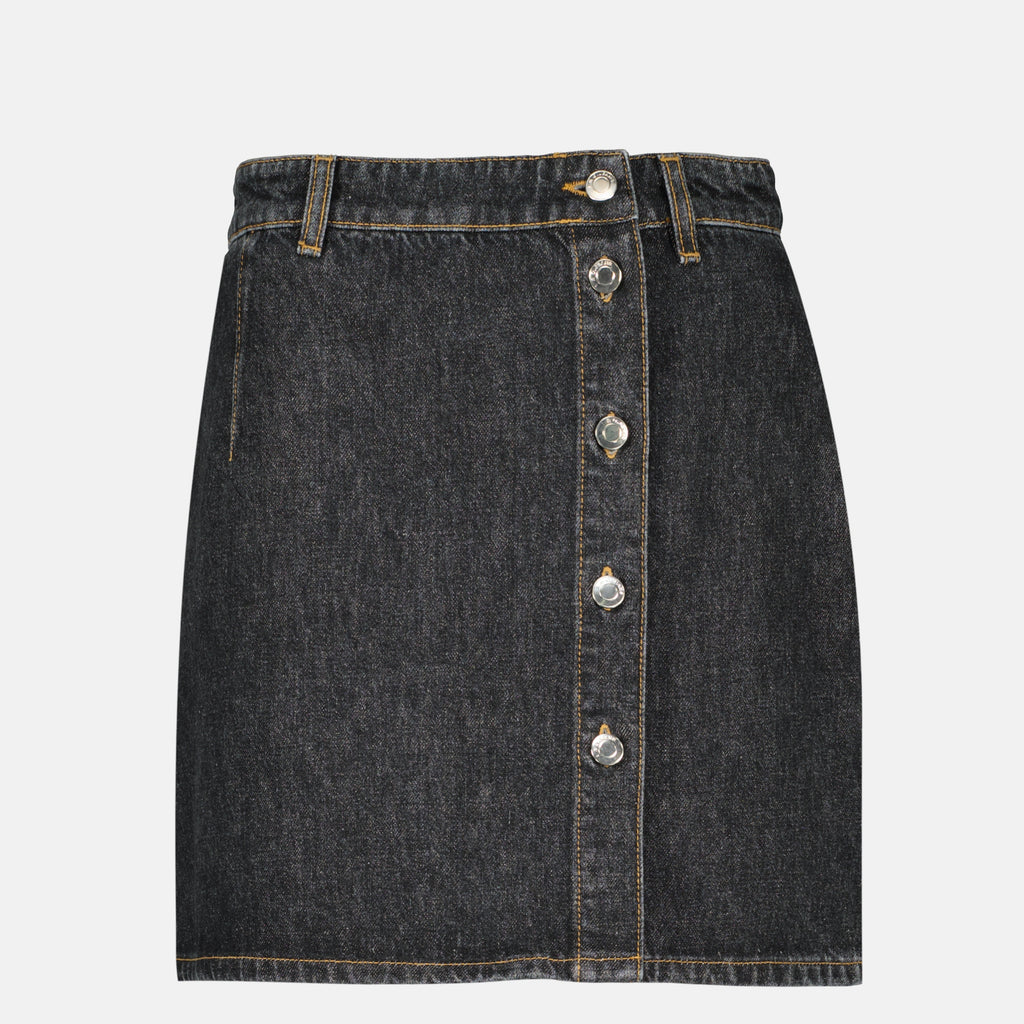 Jupes Mini jupe en denim bleu fonxé Iro Bleu foncé Femme