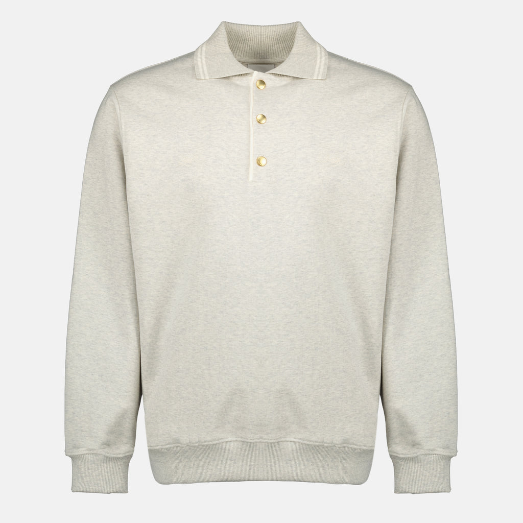 Immagine del polo a maniche lunghe divertente del marchio Drole De Monsieur per uomo - Collezione Primavera-Estate 2026 - Vista frontale