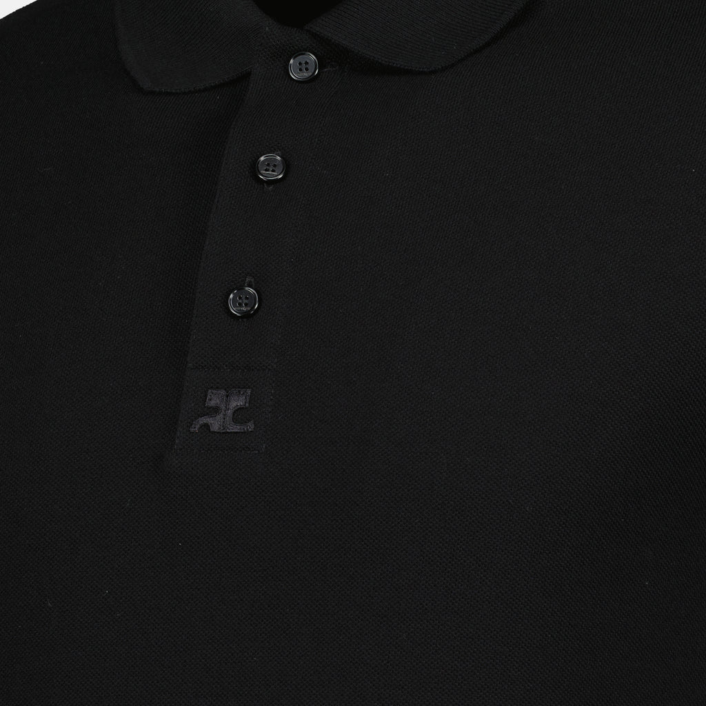 Imagen de la camisa polo de algodón negro de la marca Courrèges para Hombre - Temporada Primavera-Verano 2026 - Vista Detallada_1