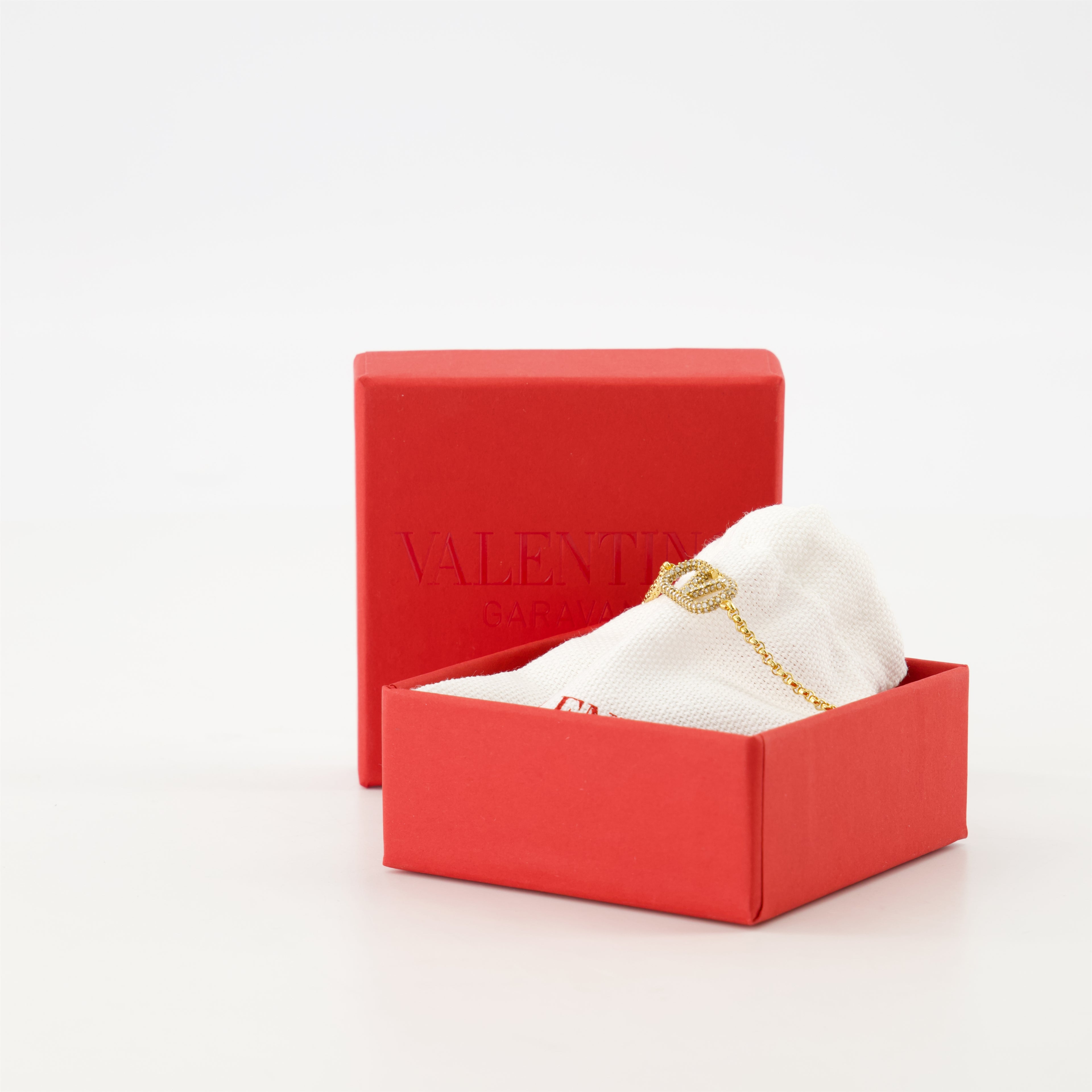 Bijoux Bracelet VLogo en cristaux Valentino Garavani Doré Femme