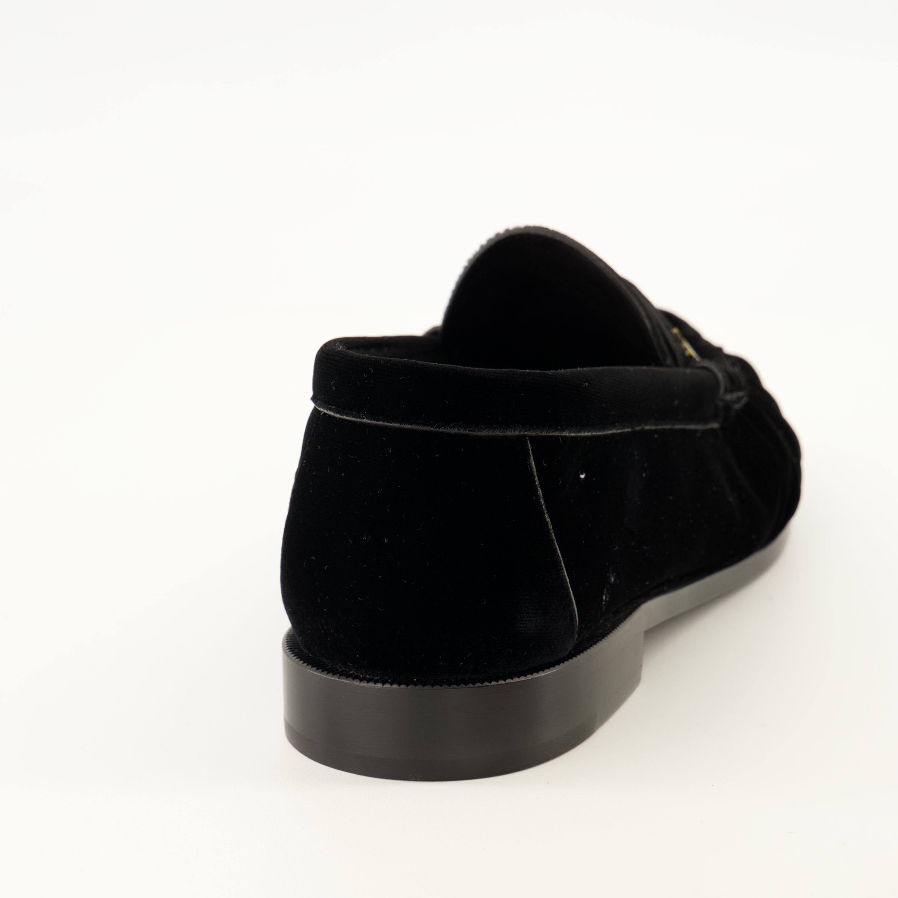 Mocassins Mocassino in Velluto Nero Saint Laurent Noir Homme