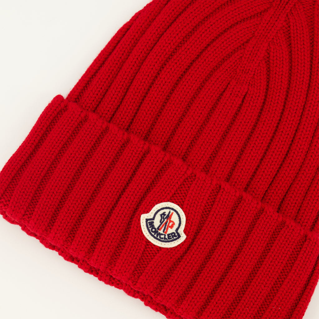 Chapeaux, casquettes et bonnets Gorro de Lã Vermelho com Logo Moncler Rouge Femme