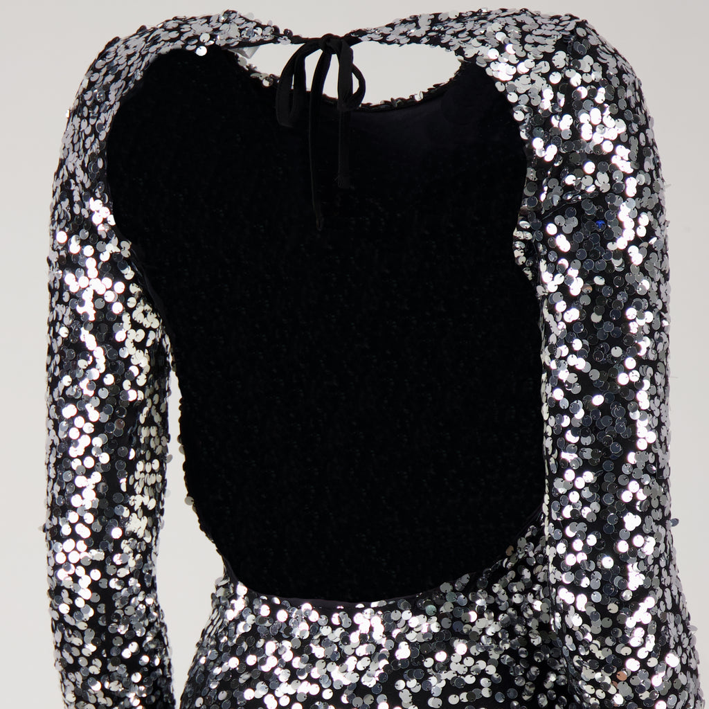 Image de l'article Robe longue à sequins noir de la marque Rabanne pour Femme - Saison Printemps-Été 2026 - Vue détaillée_2