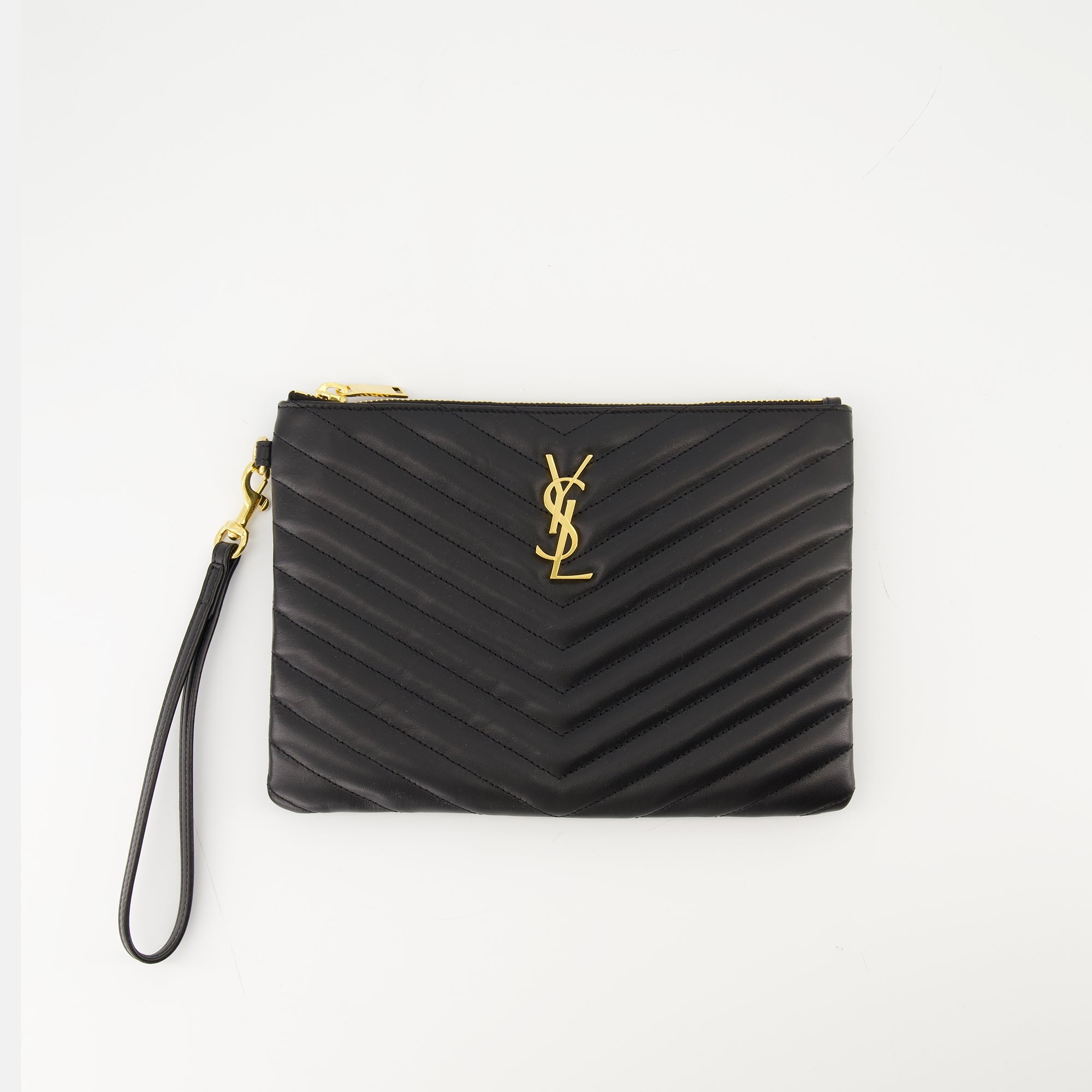 Bolsos de mano Clutch Cassandre Saint Laurent Negro Mujer