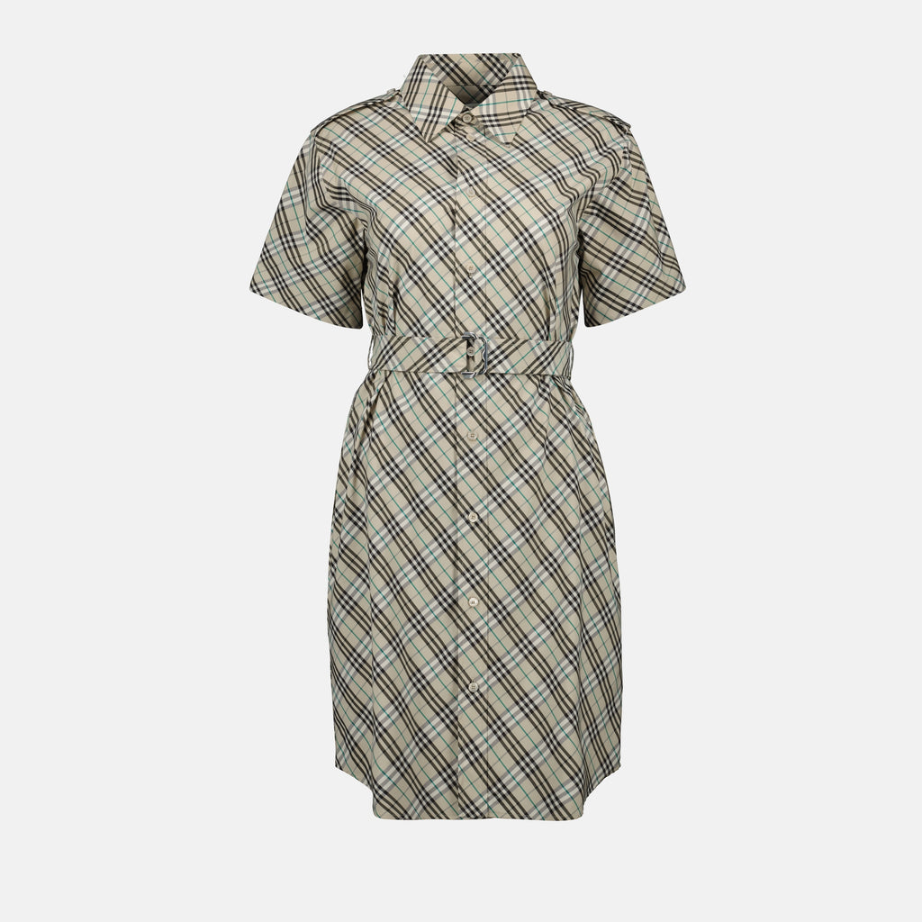 Robes Robe à carreaux Check Burberry Beige Femme