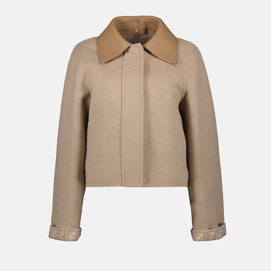 Jaquetas Blouson en laine Fendi Bege Femme