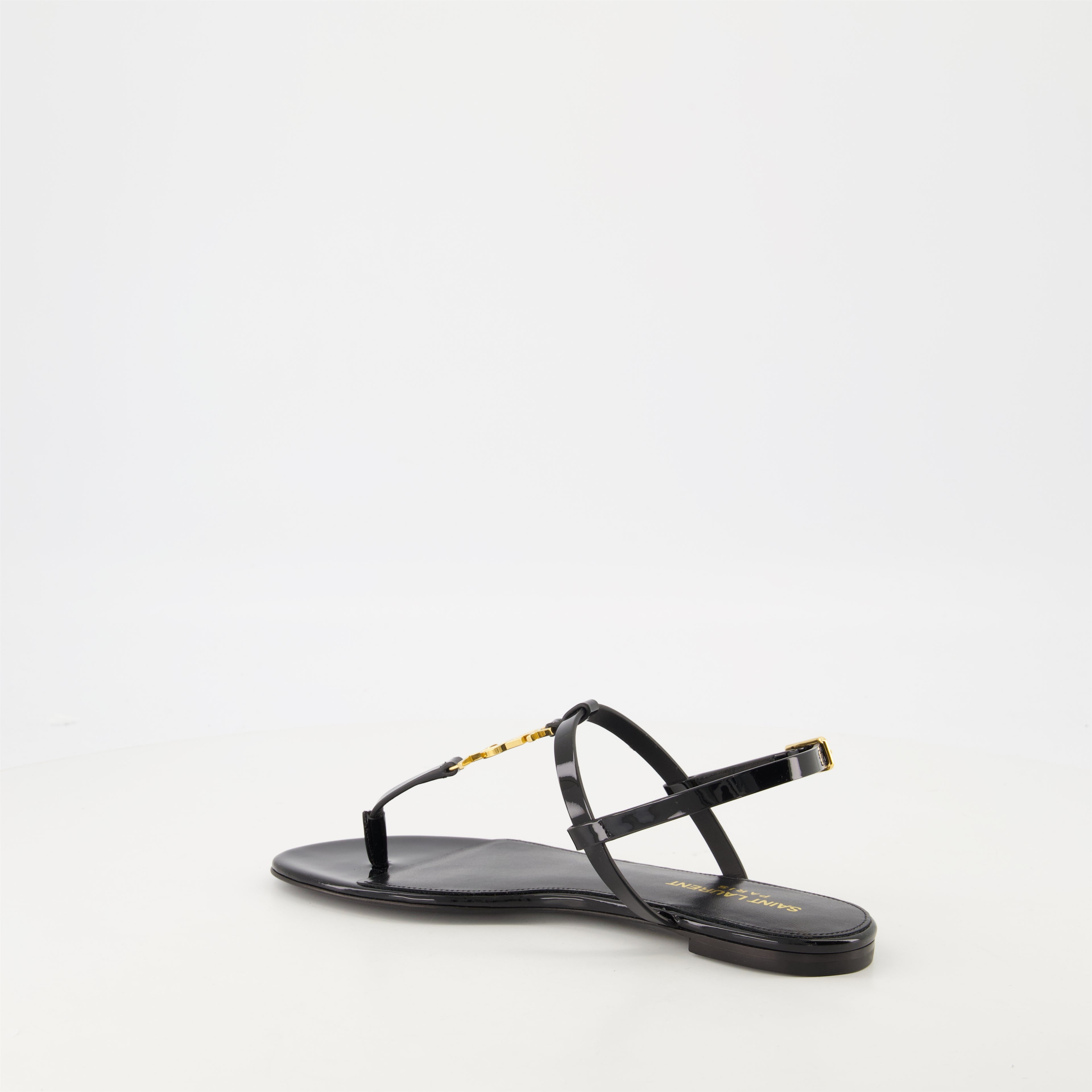 Chaussures ouvertes Sandales Cassandre Saint Laurent Noir Femme