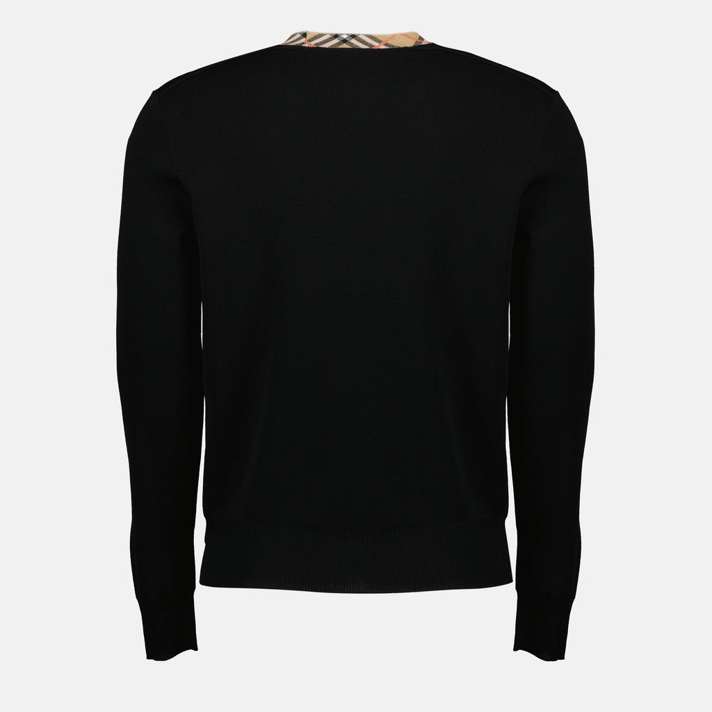 Imagem do Pullover de Lã Xadrez da marca Burberry para Homem - Temporada Outono-Inverno 2025 - Vista Traseira