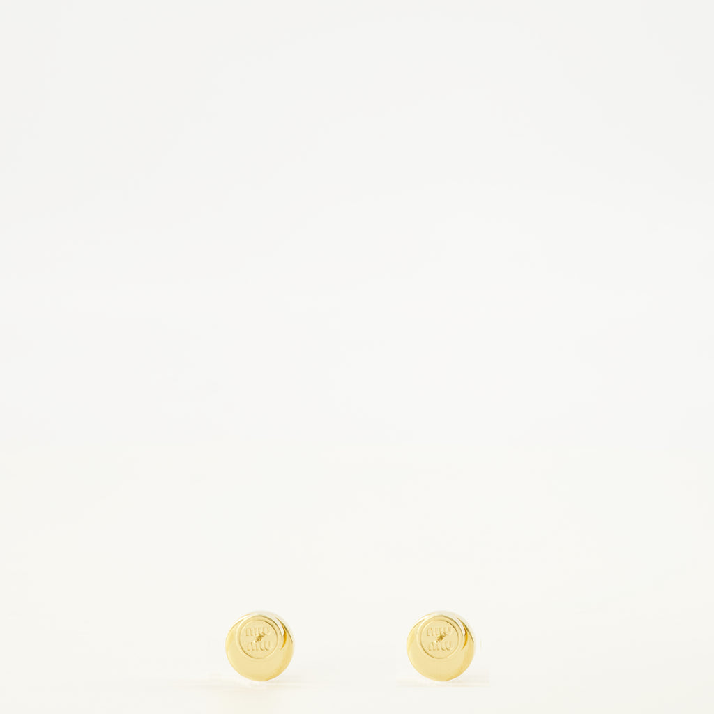 Bijoux 블랙 에나멜 메탈 귀걸이 Miu Miu Noir Femme
