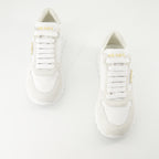 Sneaker Nylon- und Leder-Sneaker Prada Weiß Femme