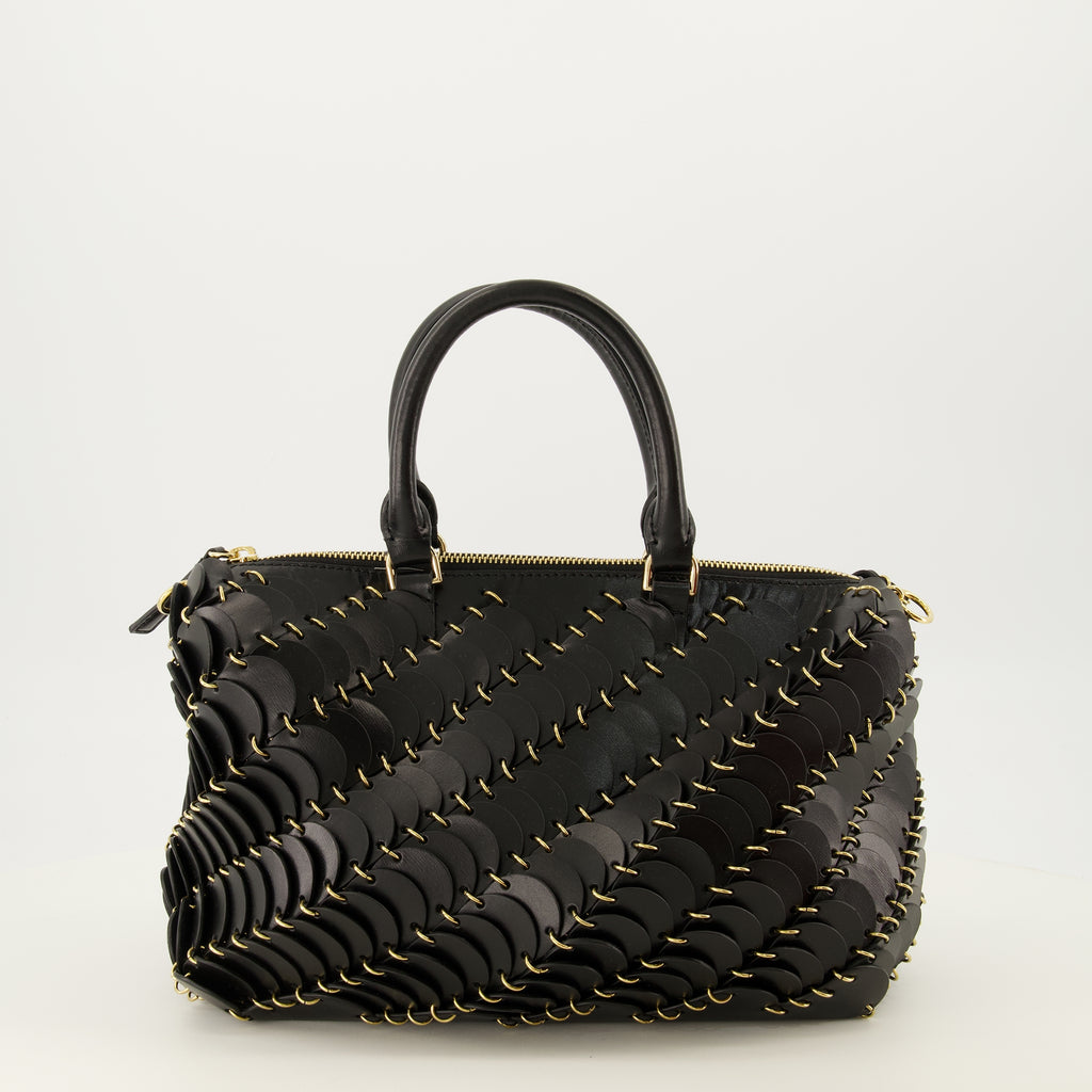 Sacs à main et épaule Black Leather Boston Bag Rabanne Noir Femme