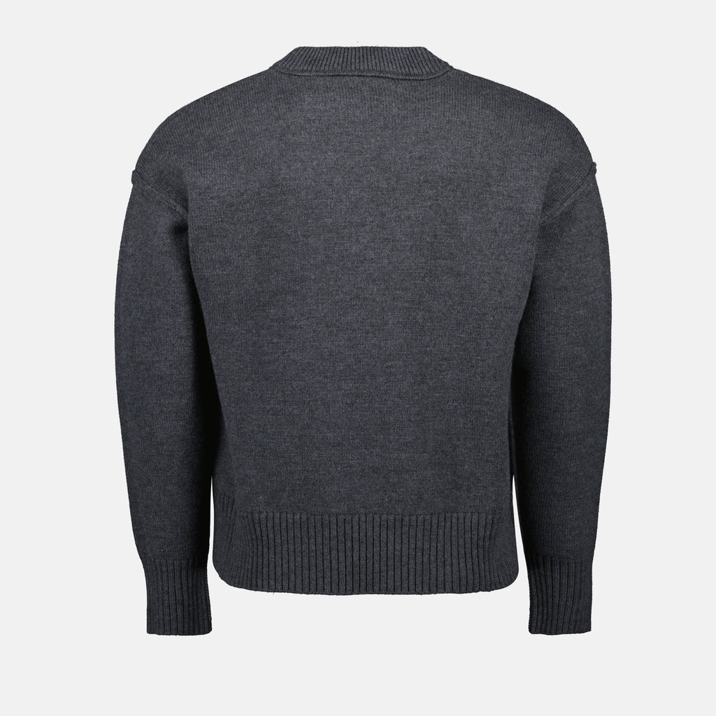 Maille Pull Ami de coeur rouge Ami PARIS Gris Unisexe