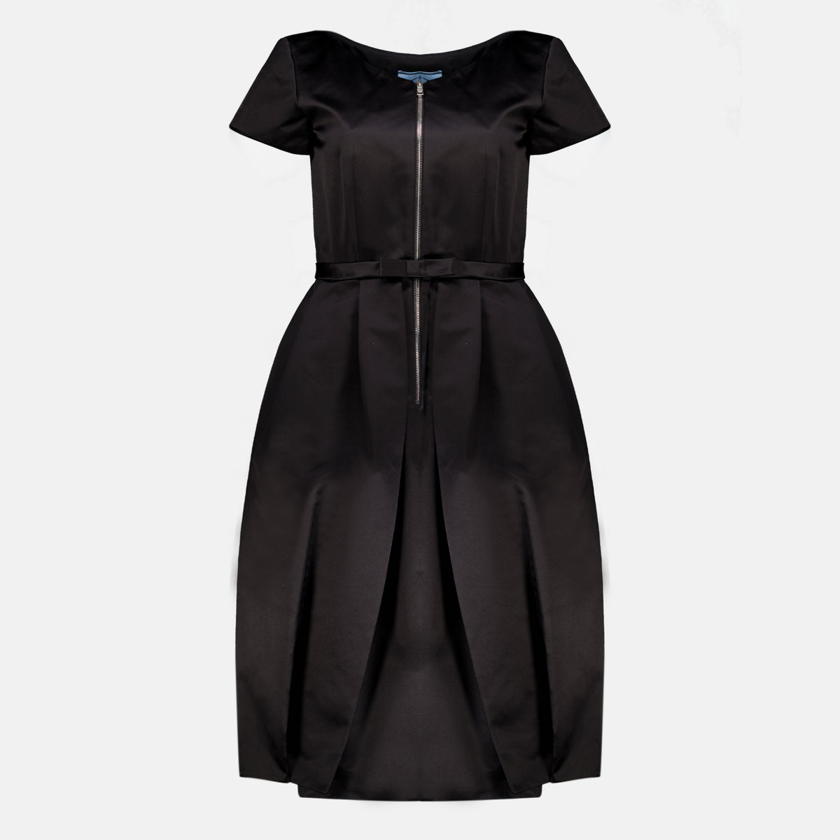Robes Black Silk Duchess Dress Prada Noir Femme