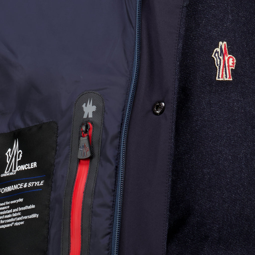 Manteaux Doudoune de ski Servance effet denim Moncler Grenoble Bleu foncé Homme