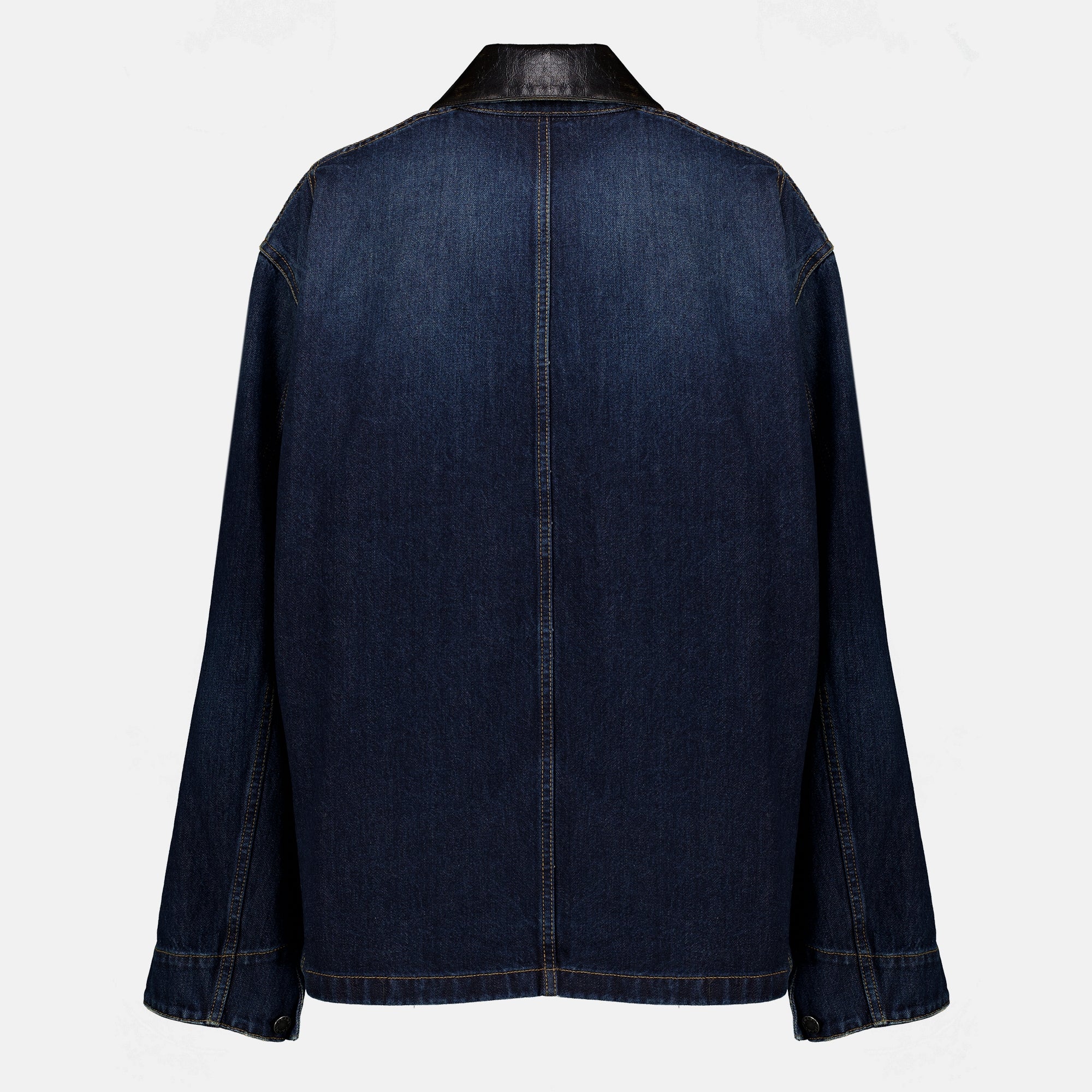 Vestes Veste en denim et cuir bleu foncé Prada Bleu foncé Femme