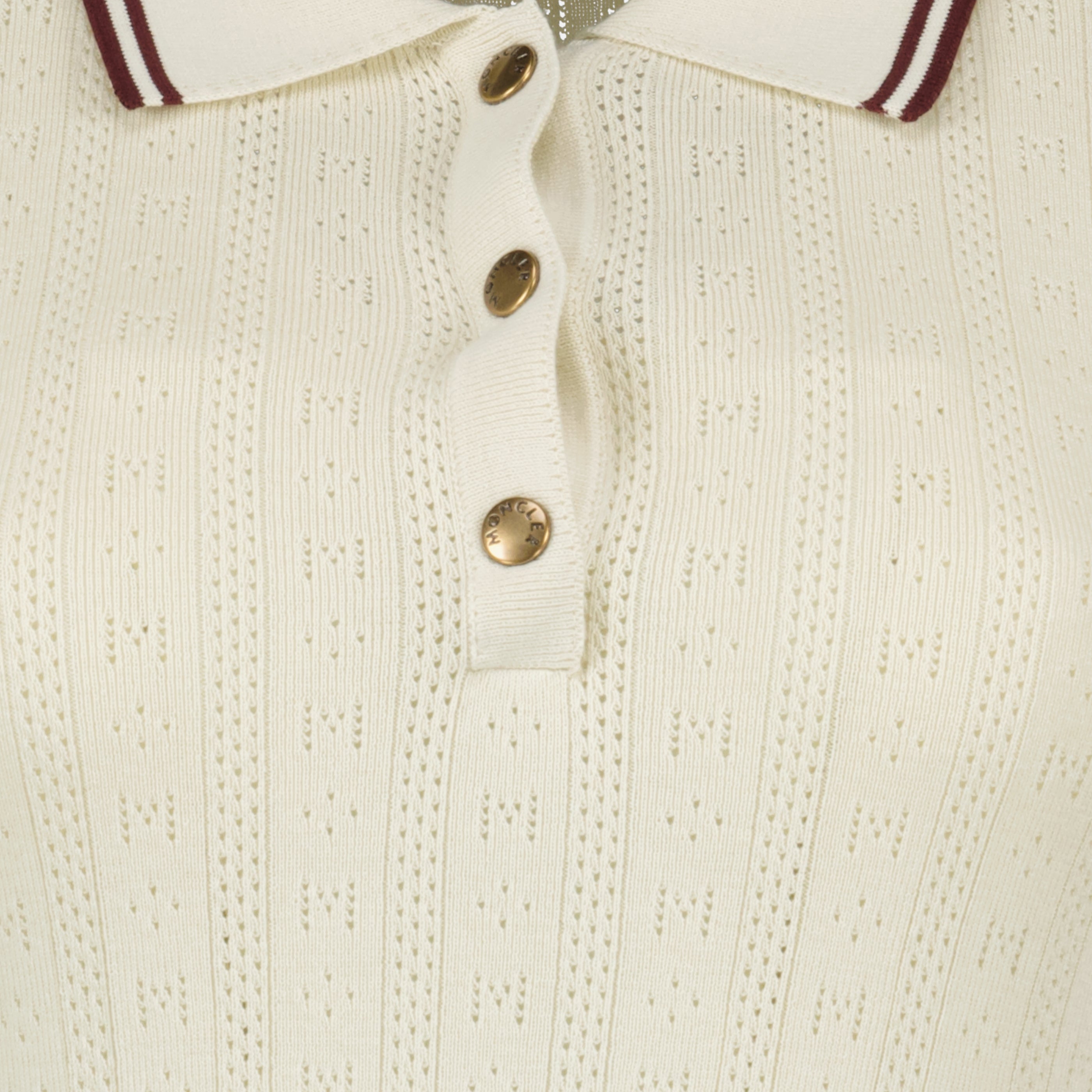 Polos Polo in Cotone Pattern Beige Moncler Blanc Femme