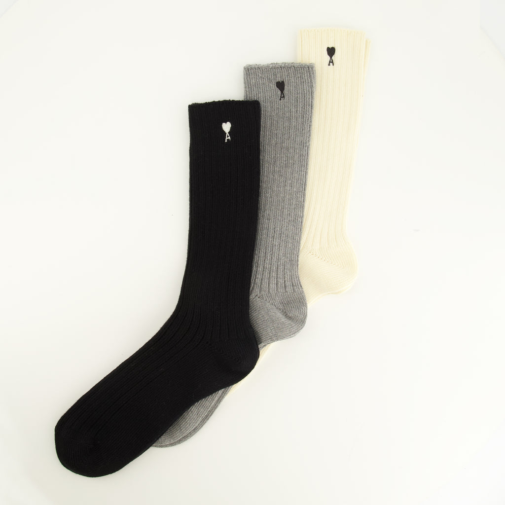 Sous-vêtements et homewear AMI ハート コットンソックスのセット 3足 Ami PARIS Noir Unisexe