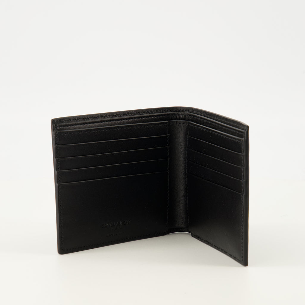 Image de l'article Portefeuilles Saint Laurent Paris en cuir noir de la marque Saint Laurent pour Homme - Saison Printemps-Été 2026 - Vue détaillée_2