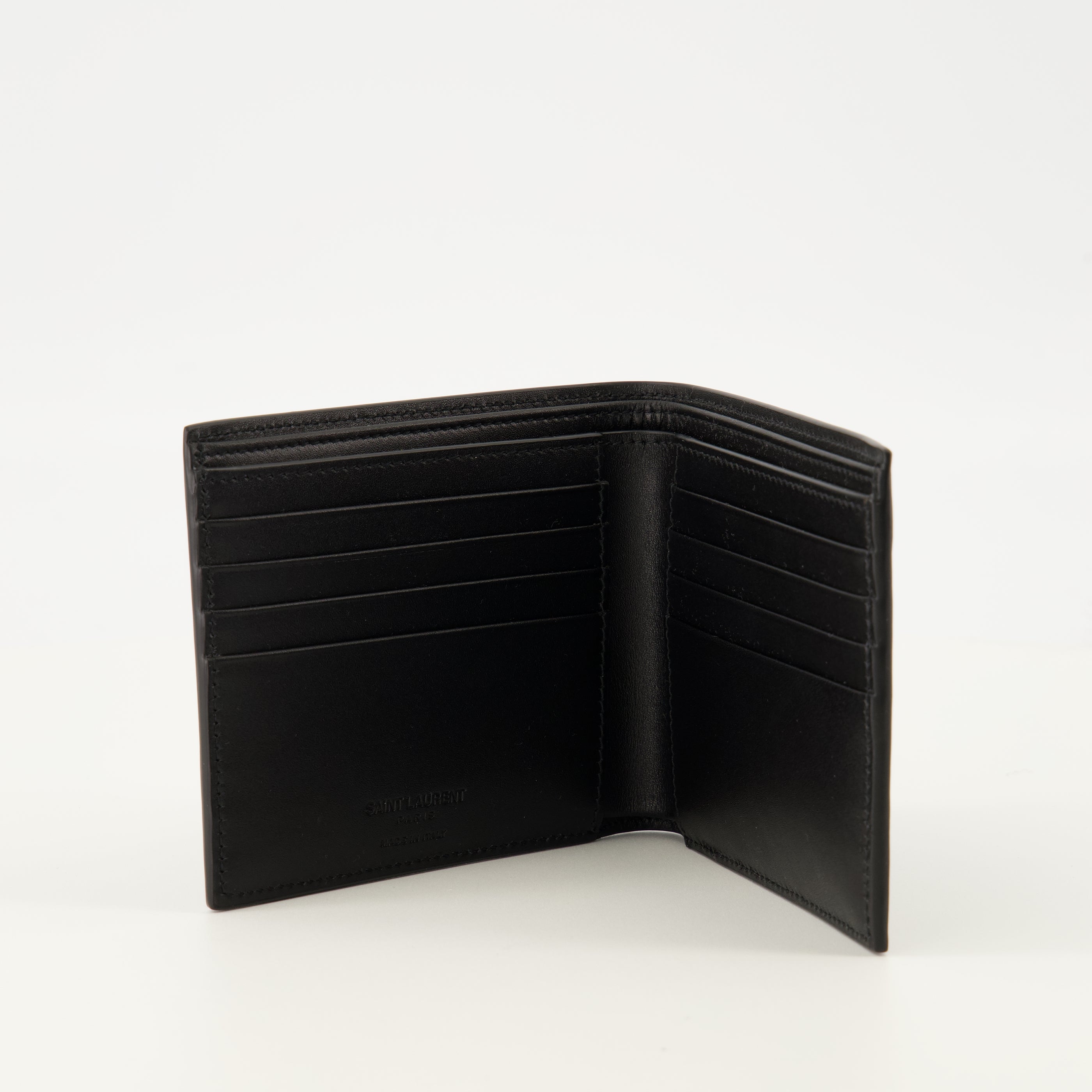 Image de l'article Portefeuilles Saint Laurent Paris en cuir noir de la marque Saint Laurent pour Homme - Saison Printemps-Été 2026 - Vue détaillée_2